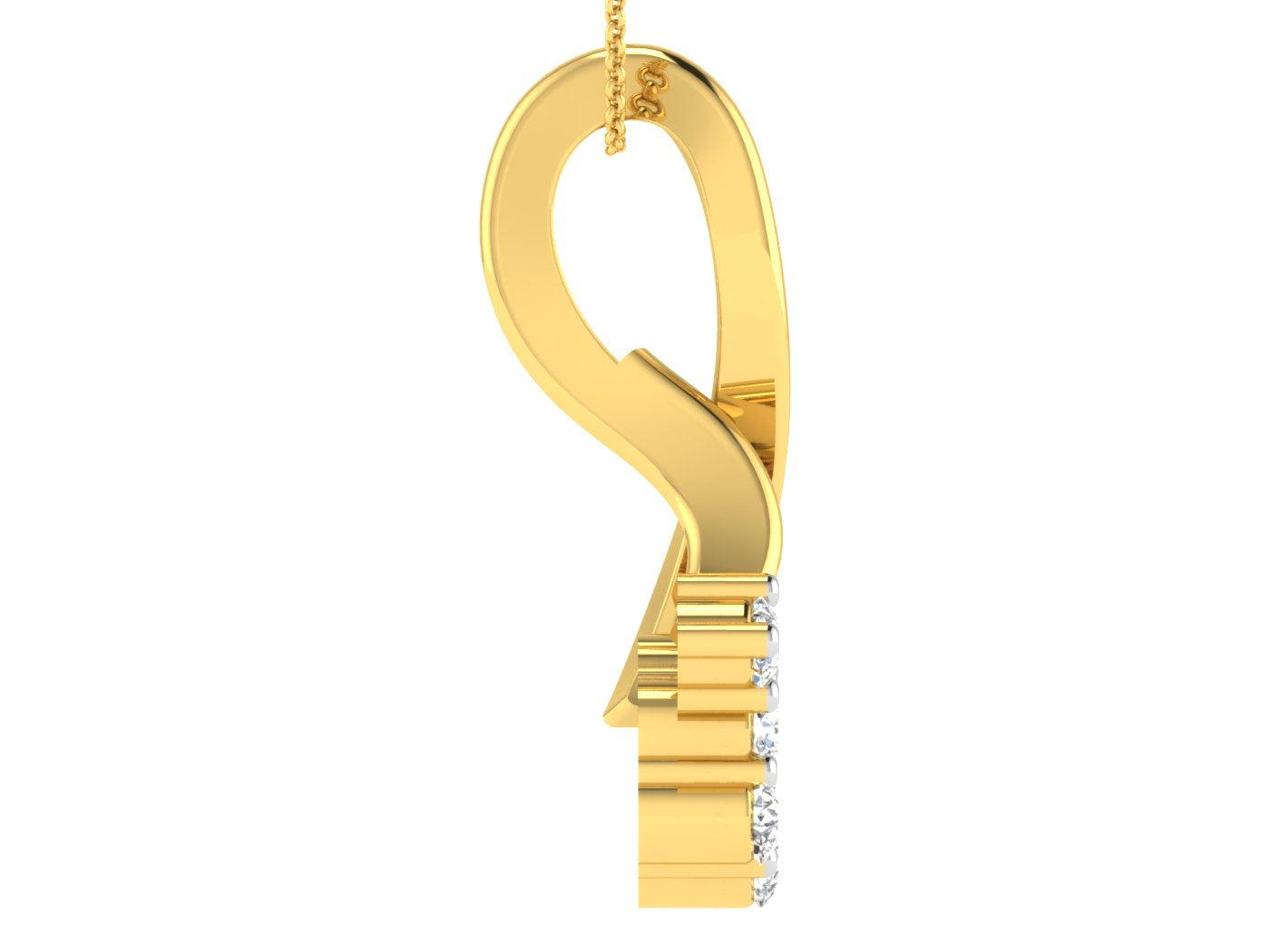 Nidal Jewels | Vine Twirl Floral Diamond and Gold Pendant - Nidal Jewels